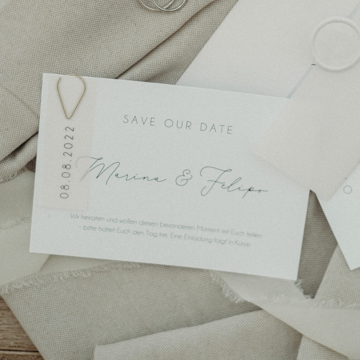 Exklusive Save the Date Karte für Hochzeit